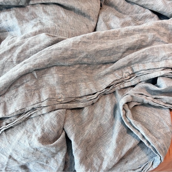 Pottery Barn Belgian Flax Linen Duvet Cover Gray King/Cali King - Picture 5 of 6